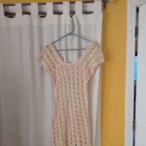 Handmade crochet dress in  off white